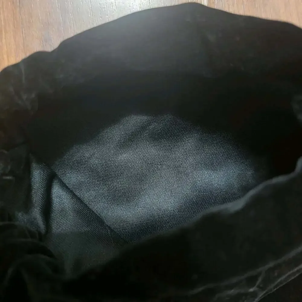 Fenty Puma Shoe Dust Bag Black Velvet Satin Drawstring Embroidered New with tag